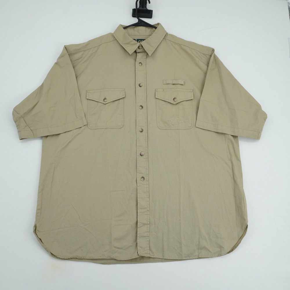 Land Rover Gear Shirt Mens XL Khaki Safari Utility Button Up Outdoor